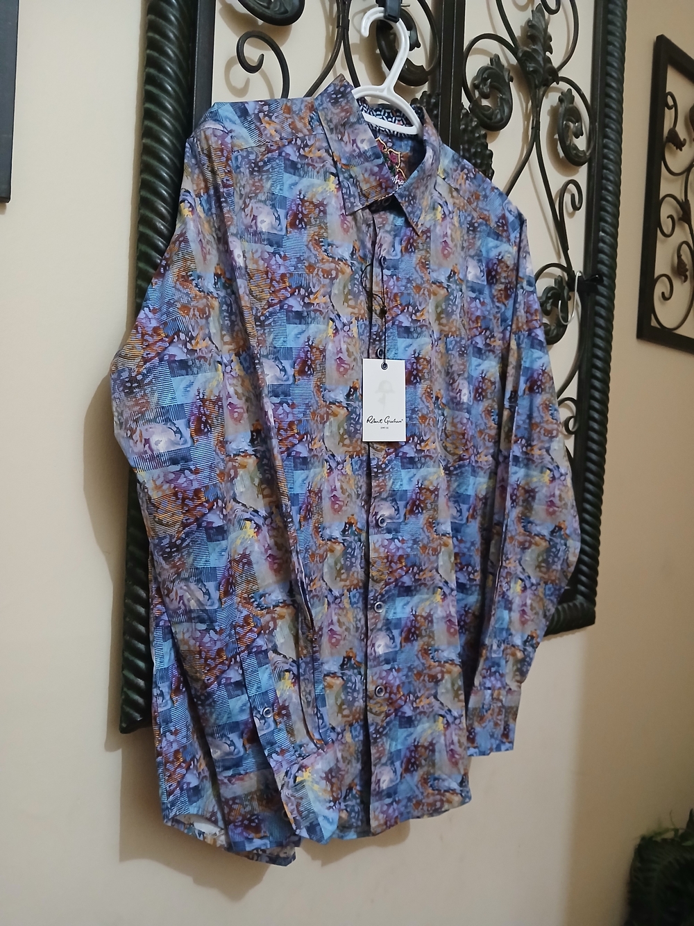 🇺🇸 4th f July Robert Graham Ventosa Geometric Disco Long-Sleeve Shirt  Med Men